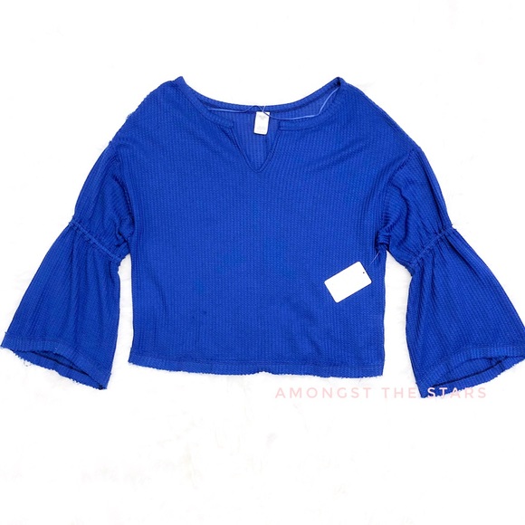 Free People Dahlia Sapphire Blue Thermal Top - Picture 5 of 8